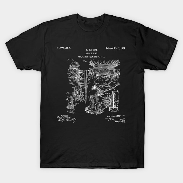 Diver's Suit H. Houdini T-Shirt by Patentprint